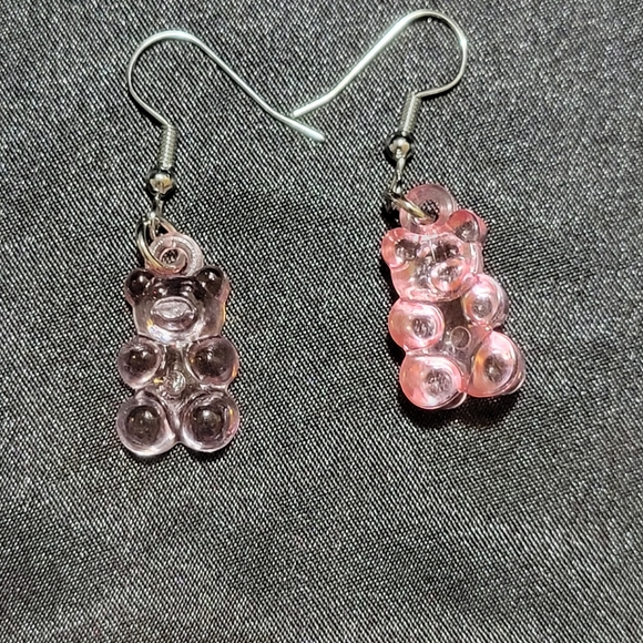 Jewelry - Pink gummy bear earrings